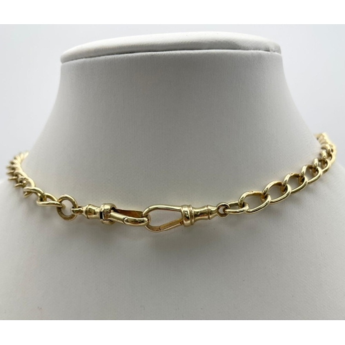 5 - A Vintage British Heritage T-Bar 9K Gold Chain. 44cm. 24.46g. Comes in original presentation case.