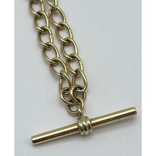 5 - A Vintage British Heritage T-Bar 9K Gold Chain. 44cm. 24.46g. Comes in original presentation case.