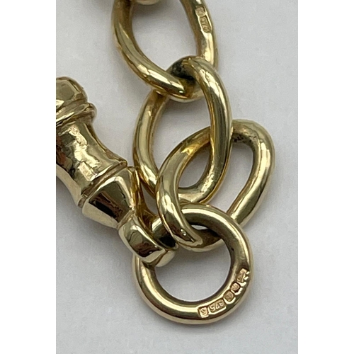 5 - A Vintage British Heritage T-Bar 9K Gold Chain. 44cm. 24.46g. Comes in original presentation case.