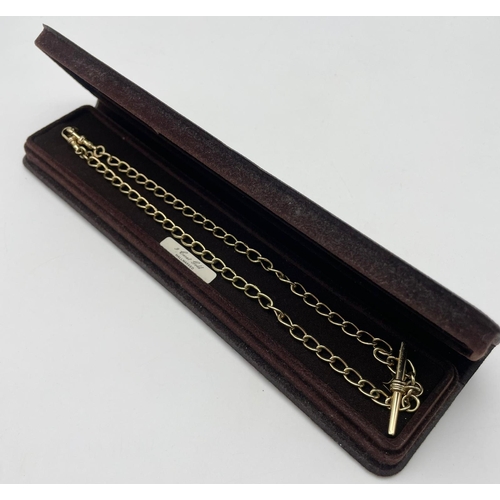 5 - A Vintage British Heritage T-Bar 9K Gold Chain. 44cm. 24.46g. Comes in original presentation case.