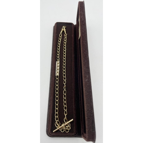 5 - A Vintage British Heritage T-Bar 9K Gold Chain. 44cm. 24.46g. Comes in original presentation case.