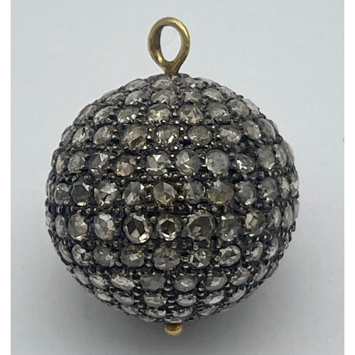 1633 - An 18K Gold Diamond Encrusted Glitterball Pendant. Over 2.5ct diamond weight. 7.45g total weight.