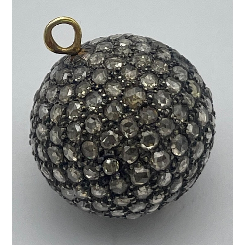 1633 - An 18K Gold Diamond Encrusted Glitterball Pendant. Over 2.5ct diamond weight. 7.45g total weight.