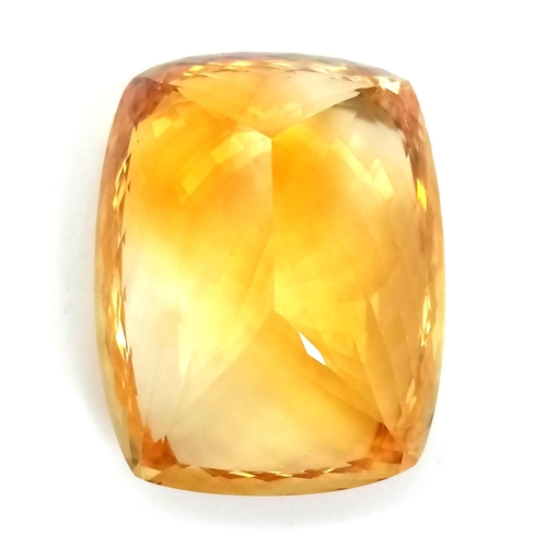 138 - 123Ct Faceted, Natural Brazilian, Citrine, Cushion Shape, Comes with GRS Lab Certified