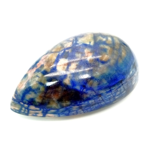 145 - 3649Ct Cabochon Natural Blue Sapphire, Pear Shape, Comes with GRS Lab Certified