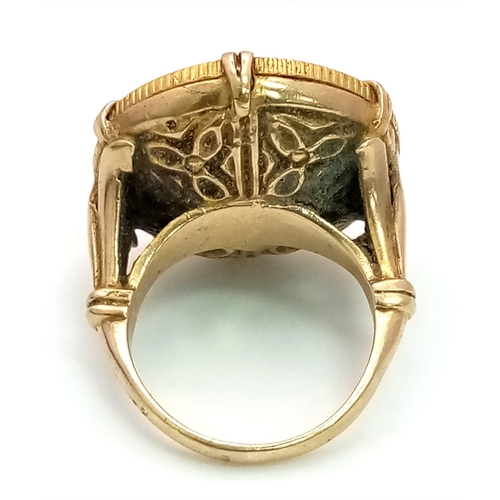 3 - An Antique 1913 22K Gold Full Sovereign Ring set in a 9K Yellow Gold Well-Constructed Antique Ring. ... 