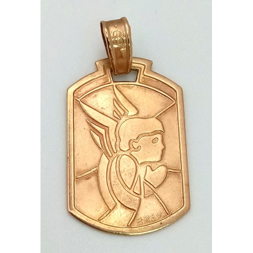 1636 - A Vintage 9K Gold Angel Design Pendant. 25mm. 1.4g total weight.