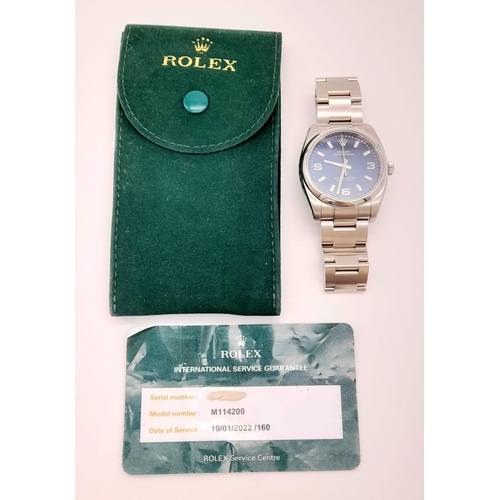 31 - A 2006/7 Recently Serviced and Refurbished Rolex Oyster Perpetual Gents Watch. Refinished stainless ... 