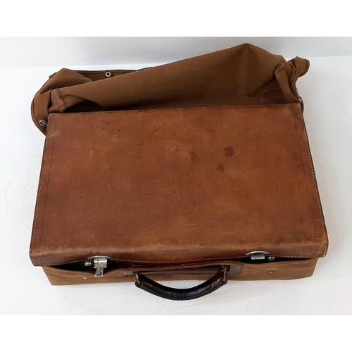 348 - WW2 German Kriegsmarine U-boat Officers Suitcase and Cover to Captain Lieutenant Heinz Wolf U-985.