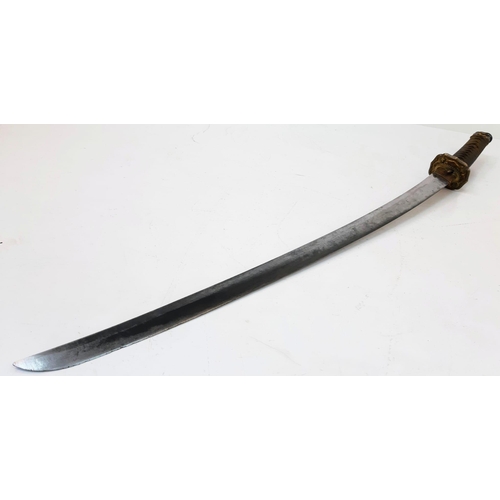 83 - WW2 Japanese Officers Sword with an ancient family blade. The sword is in an Nco’s metal scabbard. I... 