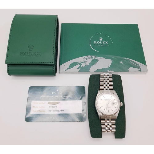 103 - A 2007/8 Completely Overhauled Rolex Oyster Perpetual Datejust. All work completed by Rolex. Include... 