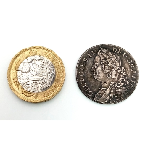 109 - A Rare George II 1745 LIMA Silver Shilling. Please see photos for conditions