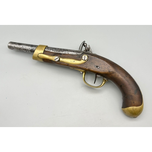 41 - French 1st Empire Napoleonic Pistolet Modèle XIII Flintlock Cavalry Pistol Circa 1806-1814. Maker: M... 