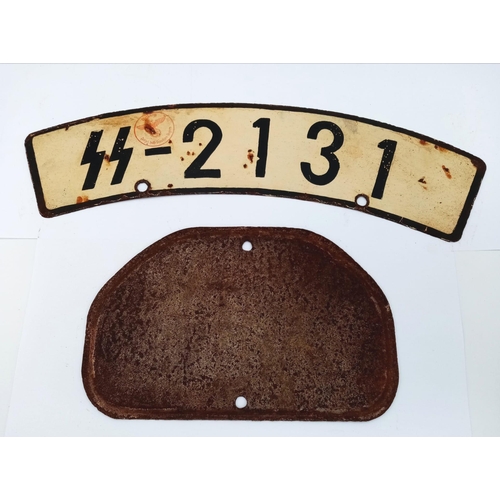 20 - 3rd Reich Waffen SS Number Plates from a motorcycle