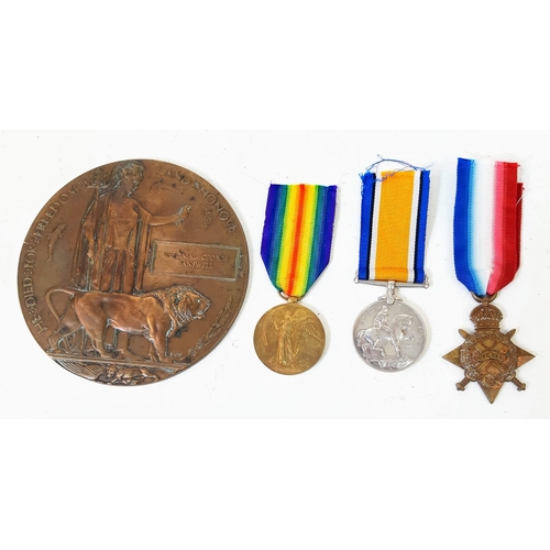 90 - WW1 Medal Trio & Death Plaque to P.G. Tanswell who died during the 2nd Battle of Ypres.