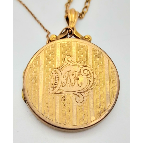 136 - An Antique 9K Gold Locket Pendant (safety chain) on a 9K Gold Necklace. I have kept the two haunting... 