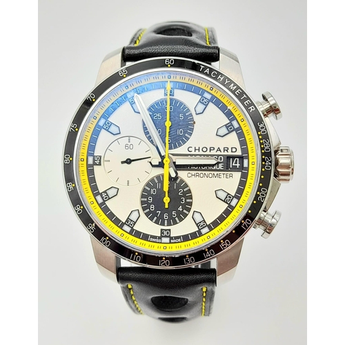 37 - A Chopard Grand Prix de Monaco Historique Chronograph Gents Watch. Black leather strap. Titanium cas... 