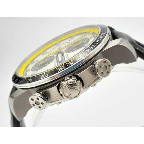 37 - A Chopard Grand Prix de Monaco Historique Chronograph Gents Watch. Black leather strap. Titanium cas... 