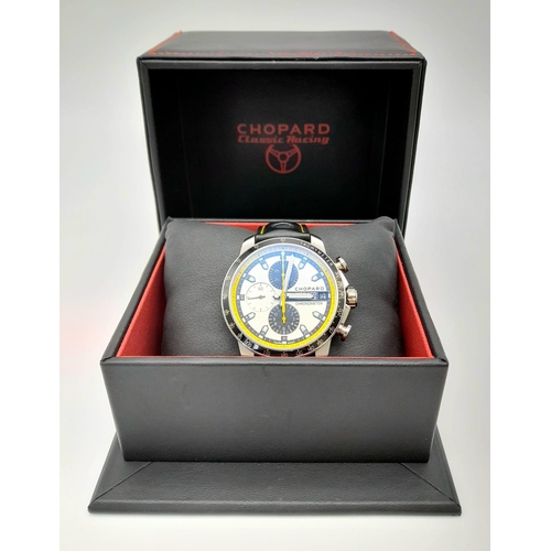 37 - A Chopard Grand Prix de Monaco Historique Chronograph Gents Watch. Black leather strap. Titanium cas... 