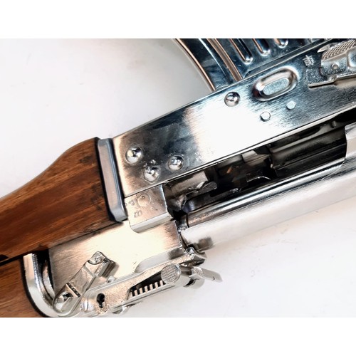 157 - Lord of War 2! A Silver-Plated Deactivated AK47 Rifle! This model 56-1 AK47 has a clean silver/chrom... 