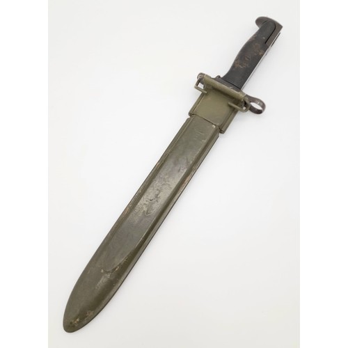 166 - WW2 US MI-E Garand Bayonet – cut down 1916 Springfield.