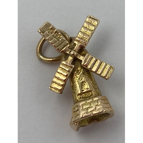 14 - 9 carat GOLD WINDMILL CHARM with full UK hallmark. 1.27 grams.