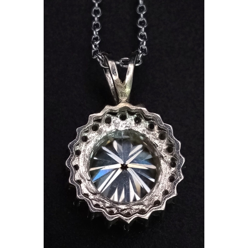 1621 - A 2.55ct White Moissanite Pendant set in 925 Silver. Comes with a GLI certificate and disappearing s... 