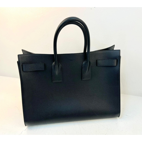 80 - An Yves St Laurent (Saint Laurent) Sac du Jour Black Leather Tote Bag. Luxurious black calfskin leat... 