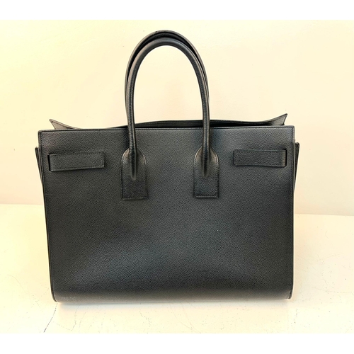 80 - An Yves St Laurent (Saint Laurent) Sac du Jour Black Leather Tote Bag. Luxurious black calfskin leat... 