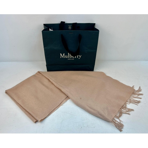 122 - A Mulberry Lambswool Soft Pink Large Scarf. 70cm x 200cm. In very good condition but please see phot... 