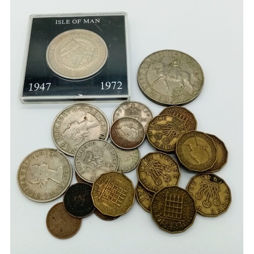 1823 - A parcel of old British coins including two commemorative coins.