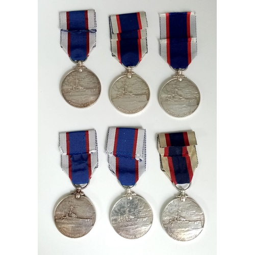 32 - A Set of Six Royal Fleet Reserve Long Service and Good Conduct Medals. Each named to different recip... 