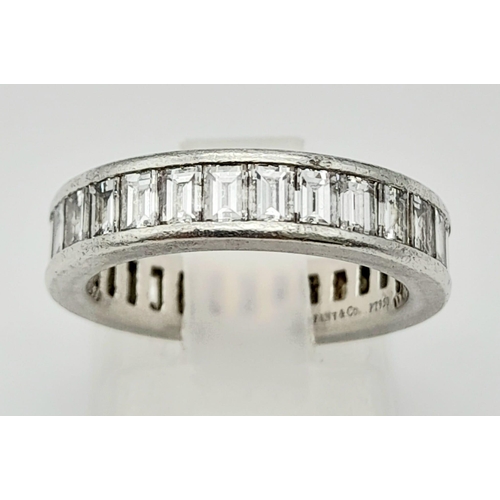 38 - A Tiffany and Co Platinum and Diamond Full Eternity Ring. 950 platinum with full circle of high qual... 