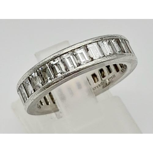 38 - A Tiffany and Co Platinum and Diamond Full Eternity Ring. 950 platinum with full circle of high qual... 