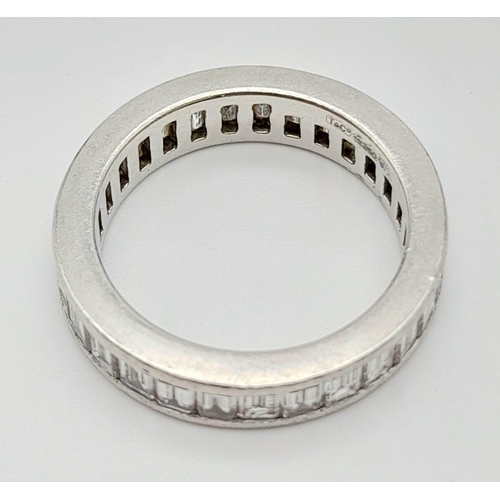 38 - A Tiffany and Co Platinum and Diamond Full Eternity Ring. 950 platinum with full circle of high qual... 