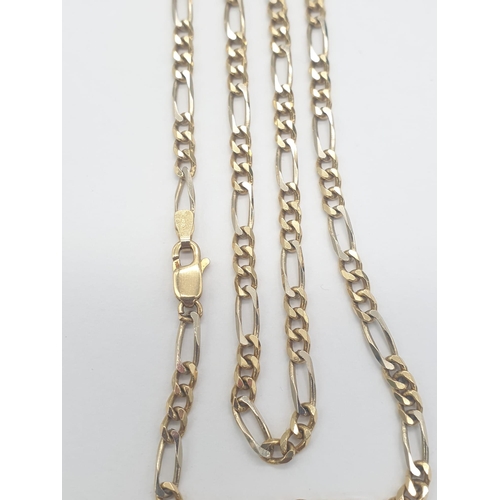 47 - 18k yellow gold figaro chain, 16