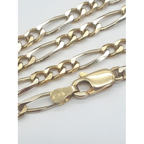 47 - 18k yellow gold figaro chain, 16