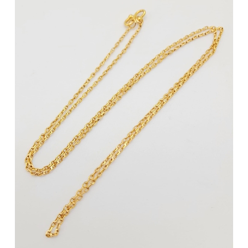 95 - A 2Ict GOLD NECKLACE . 3.2gms  46cms