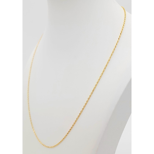 95 - A 2Ict GOLD NECKLACE . 3.2gms  46cms