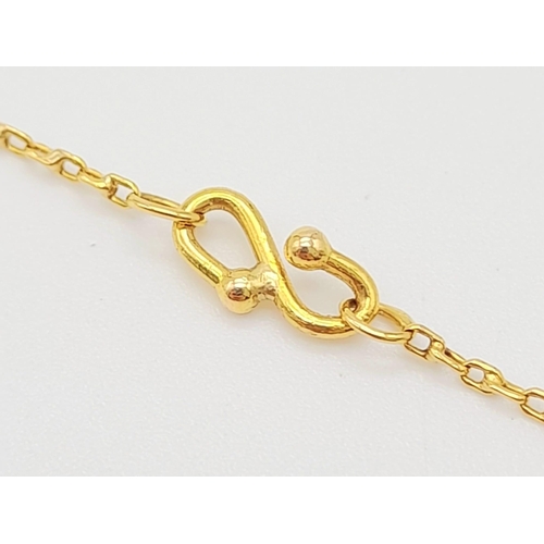 95 - A 2Ict GOLD NECKLACE . 3.2gms  46cms