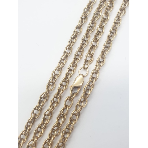 96 - 9k yellow gold twist chain, 20