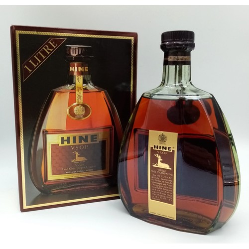 1627 - A 1 Litre Bottle of Hine VSOP Fine Champagne Cognac. In original Hine box.