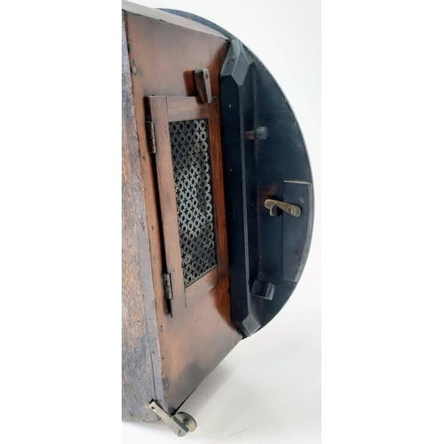 108 - An Antique (Circa 1900) Mahogany Cased Twin Fusee Striking Dial Wall-Clock. This English made (sold ... 