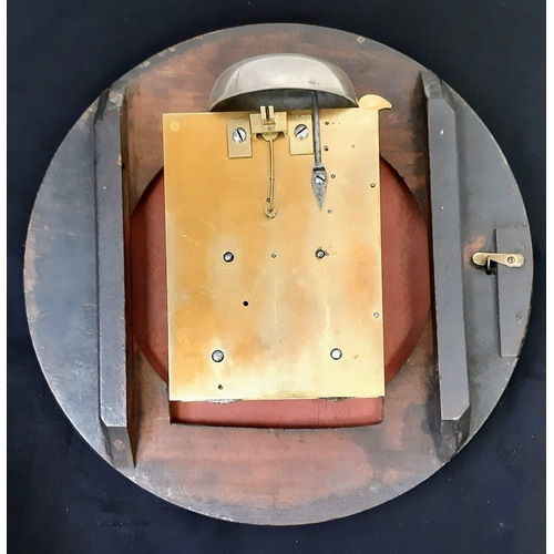 108 - An Antique (Circa 1900) Mahogany Cased Twin Fusee Striking Dial Wall-Clock. This English made (sold ... 