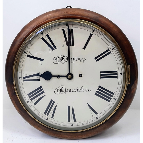 108 - An Antique (Circa 1900) Mahogany Cased Twin Fusee Striking Dial Wall-Clock. This English made (sold ... 