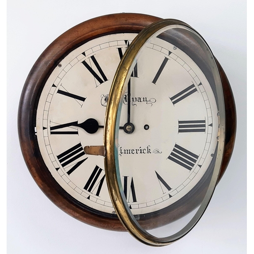 108 - An Antique (Circa 1900) Mahogany Cased Twin Fusee Striking Dial Wall-Clock. This English made (sold ... 