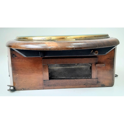 108 - An Antique (Circa 1900) Mahogany Cased Twin Fusee Striking Dial Wall-Clock. This English made (sold ... 