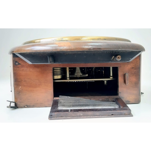 108 - An Antique (Circa 1900) Mahogany Cased Twin Fusee Striking Dial Wall-Clock. This English made (sold ... 