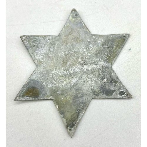 363 - WW2 Period Polish Jewish Ghetto Police Badge. Found under the floorboards of an old house in Poland.