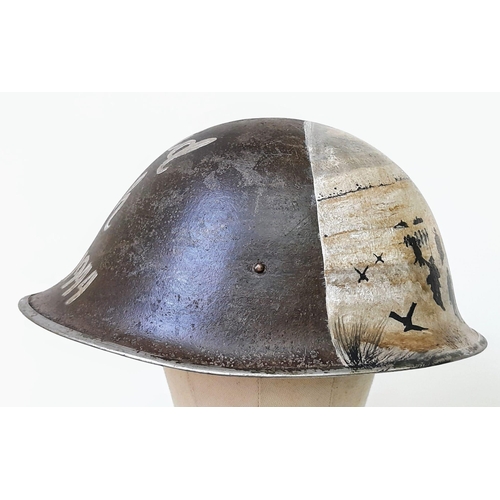 370 - WW2 British 1944 Pattern “D-Day Helmet with post War memorial painting.